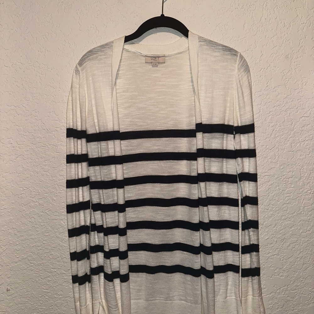 Striped Open Cardigan